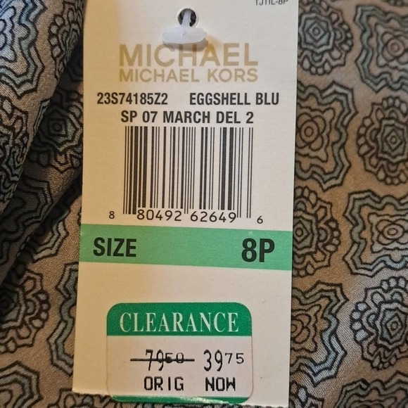 Michael Kors halter top Blue Sz 8P NWT - Picture 4 of 4